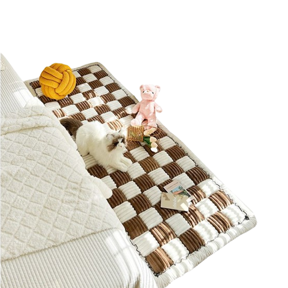 Plaid Square Pet Mat