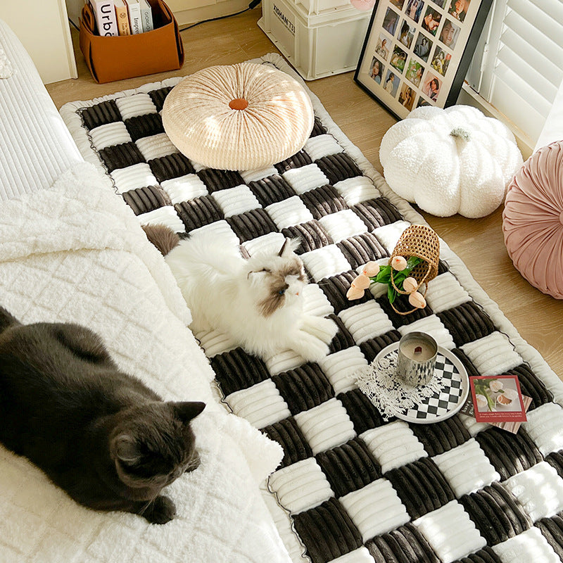 Plaid Square Pet Mat